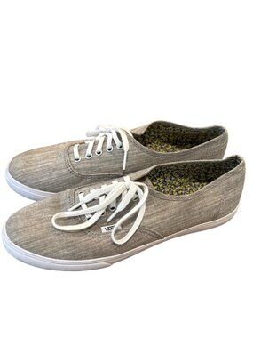 Vans Chambray Lace-Up Sneakers Size 10 women 8.5 men Gray Casual Shoes Made In T